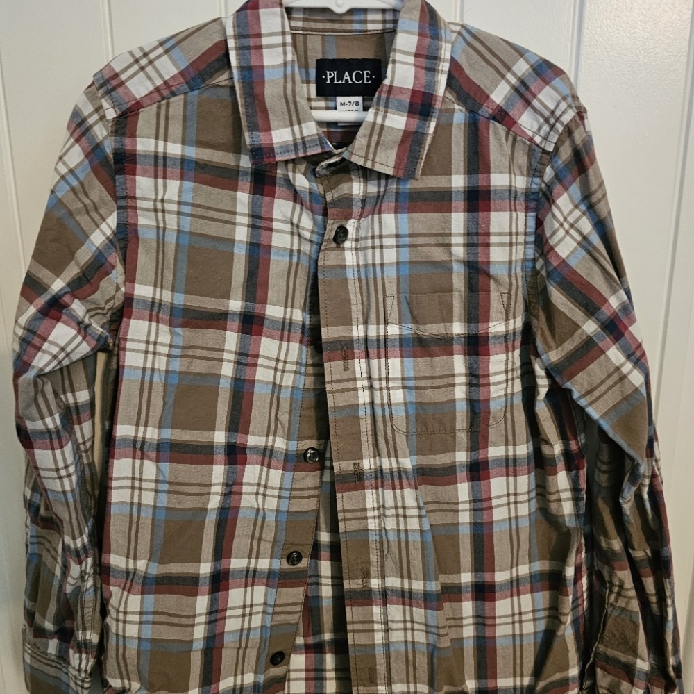 Boys Children's Place Button-down Collared Shirt M 7/8